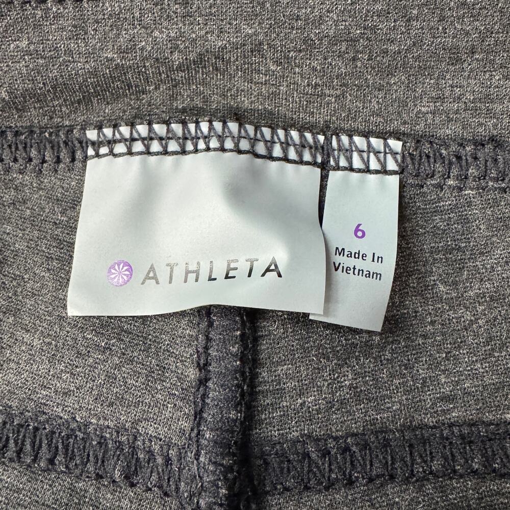 Athleta SZ 6 Ponte Moto 2.0 Pants Mid-Rise Zip-Fly Pocket Stretch Gray Heathered - Picture 7 of 8